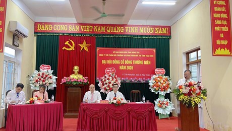 CTCP MÔI TRƯỜNG VÀ CÔNG TRÌNH ĐÔ THỊ TỈNH THÁI BÌNH TỔ CHỨC ĐẠI HỘI ĐỒNG CỔ ĐÔNG THƯỜNG NIÊN NĂM 2026